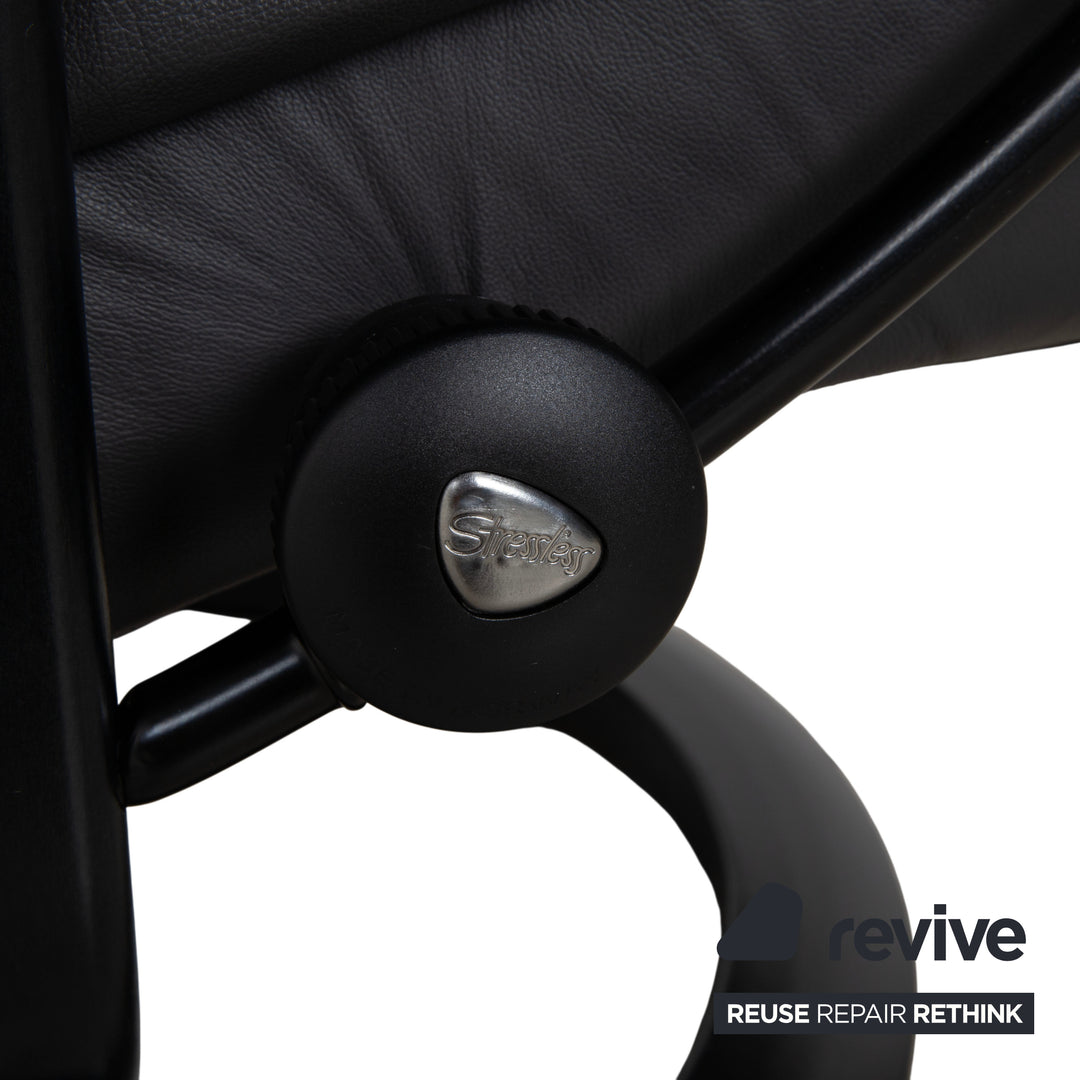 Stressless Sunrise Leder Sessel Dunkelgrau Anthrazit Graphit manuelle Funktion