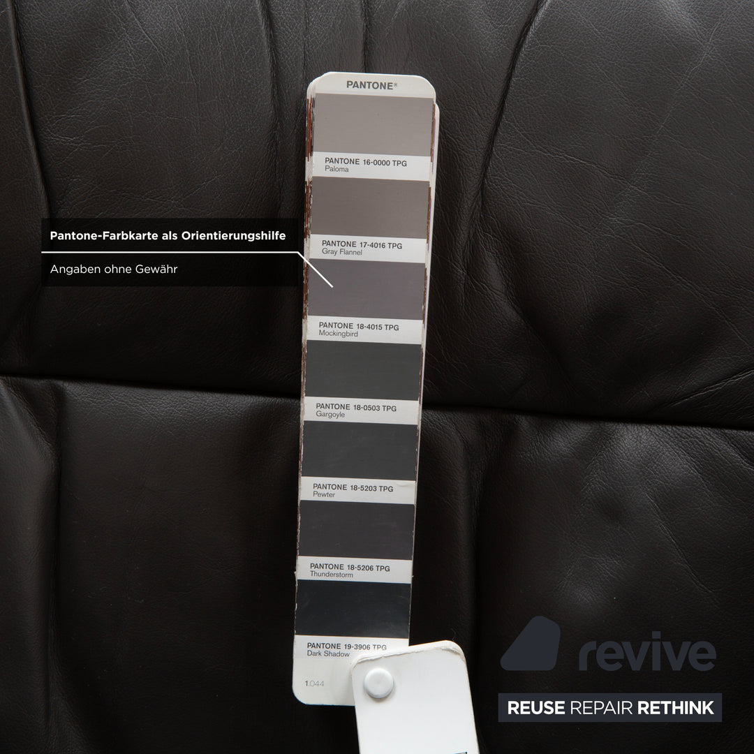 Stressless Sunrise Leder Sessel Grau Anthrazit inkl. Hocker