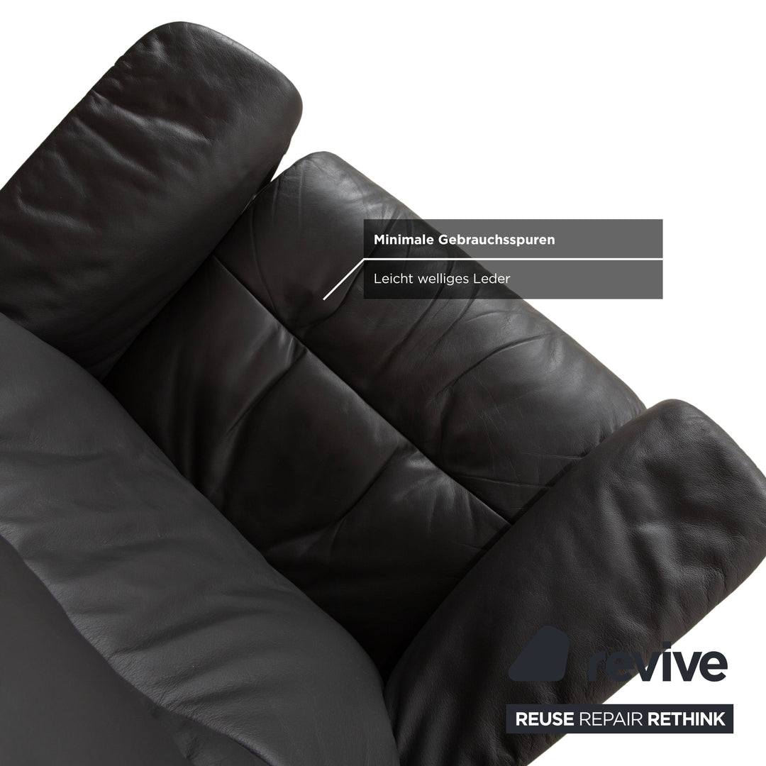 Stressless Sunrise Leder Sessel Grau Anthrazit inkl. Hocker