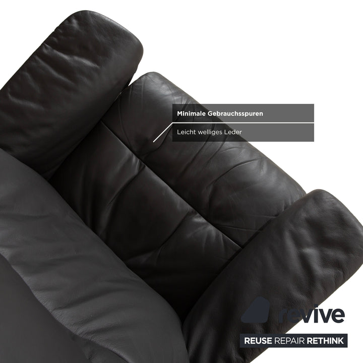 Stressless Sunrise Leder Sessel Grau Anthrazit inkl. Hocker