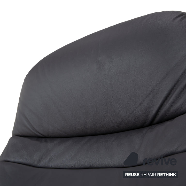 Stressless Sunrise Leder Sessel Grau Anthrazit manuelle Funktion Relax- und Wippfunktion inkl. Hocker