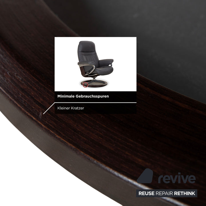 Stressless Sunrise Leder Sessel Grau Anthrazit manuelle Funktion Relax- und Wippfunktion inkl. Hocker