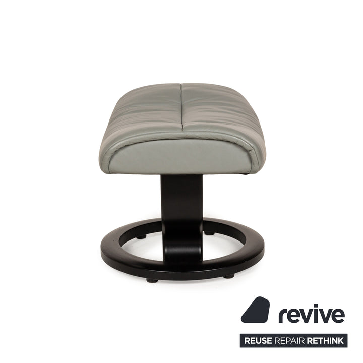 Stressless Sunrise Leather Armchair Grey incl. Stool