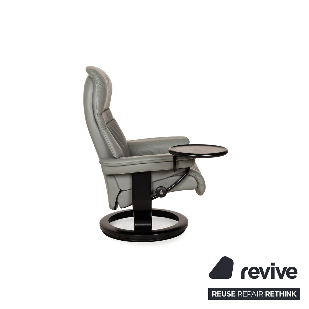 Stressless Sunrise Leather Armchair Grey incl. Stool