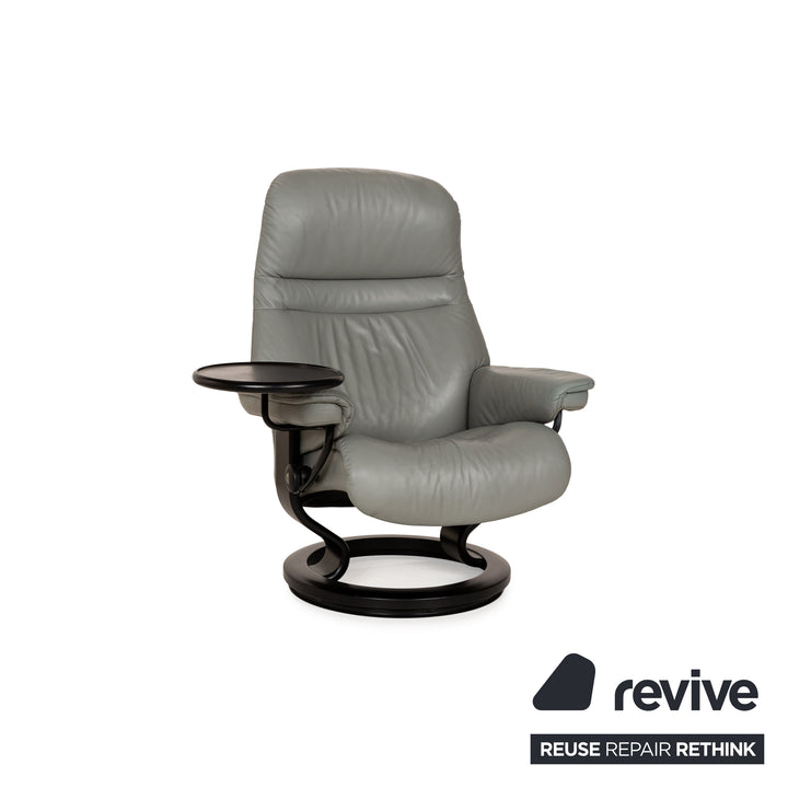 Stressless Sunrise Leather Armchair Grey incl. Stool