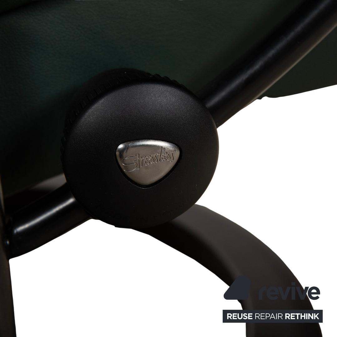 Stressless Sunrise Leder Sessel Grün Tanne manuelle Funktion Relaxfunktion inkl. Hocker