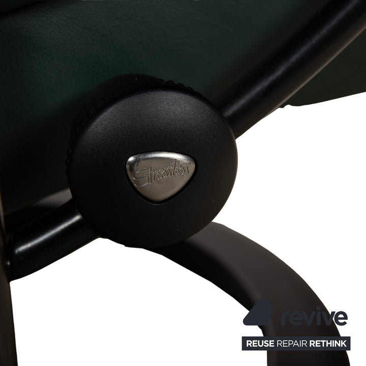 Stressless Sunrise Leder Sessel Grün Tanne manuelle Funktion Relaxfunktion inkl. Hocker