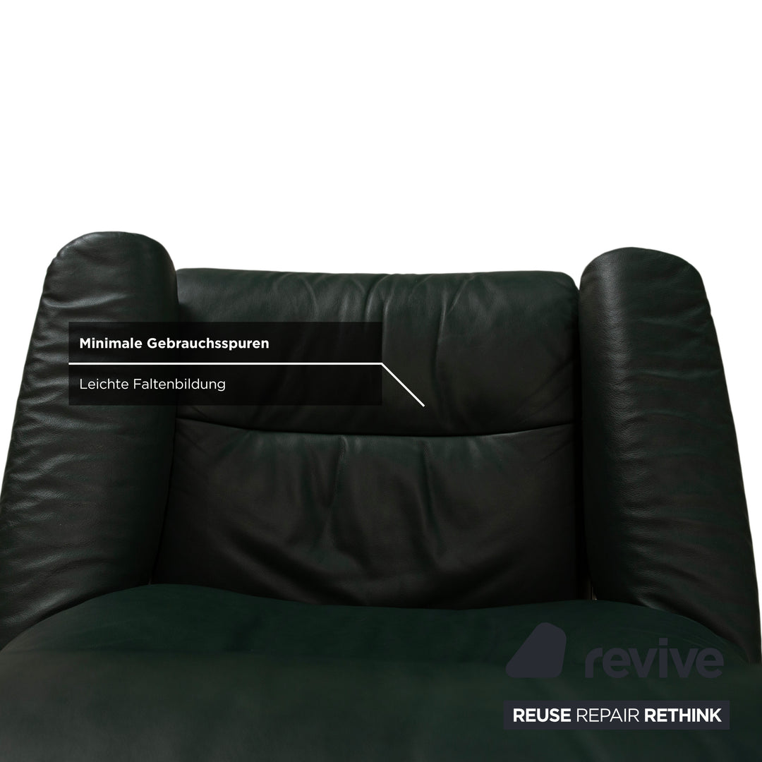 Stressless Sunrise Leder Sessel Grün Tanne manuelle Funktion Relaxfunktion inkl. Hocker