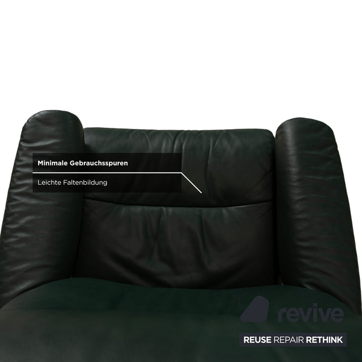 Stressless Sunrise Leder Sessel Grün Tanne manuelle Funktion Relaxfunktion inkl. Hocker