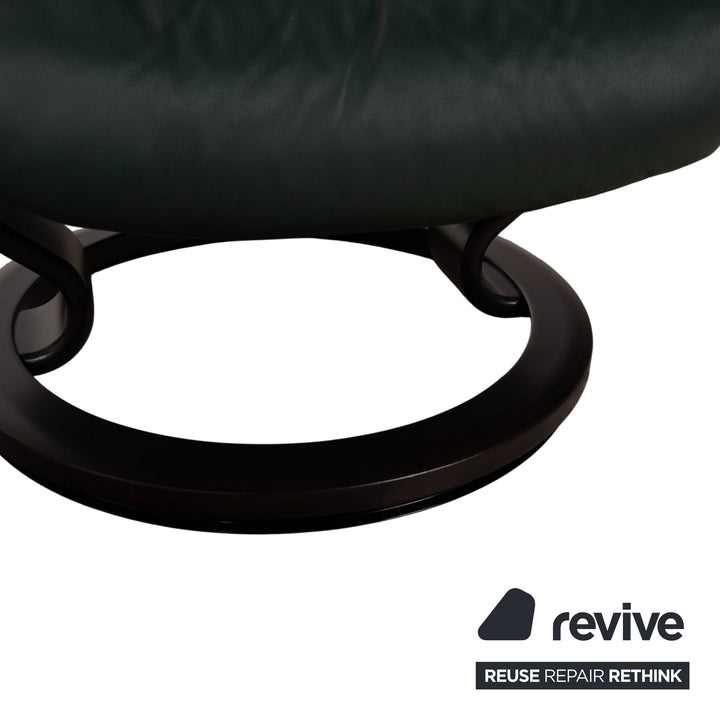 Stressless Sunrise Leder Sessel Grün Tanne manuelle Funktion Relaxfunktion inkl. Hocker