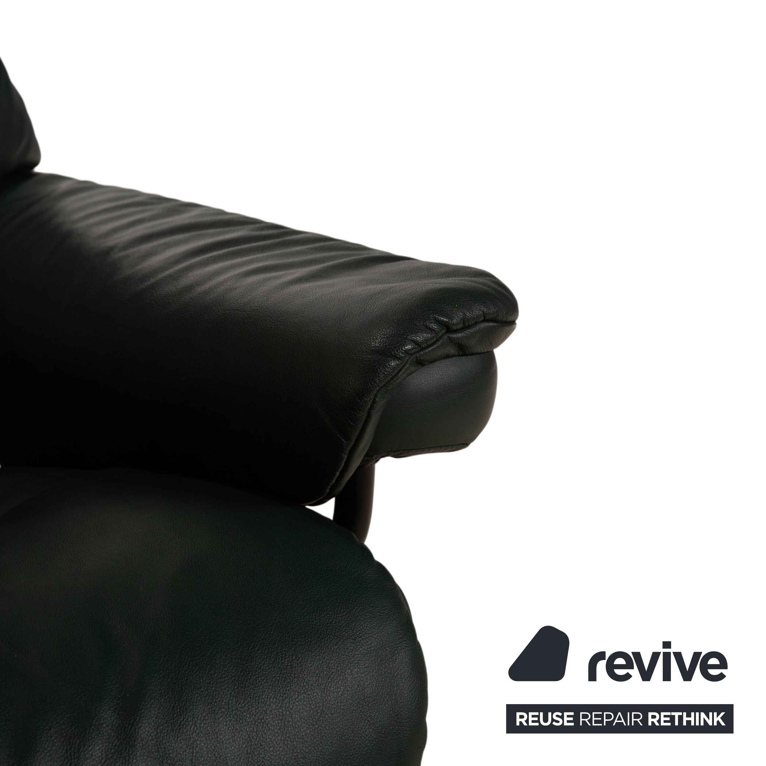 Stressless Sunrise lænestol i læder, farve grantræ, manuel funktion, relax-funktion inkl. skammel