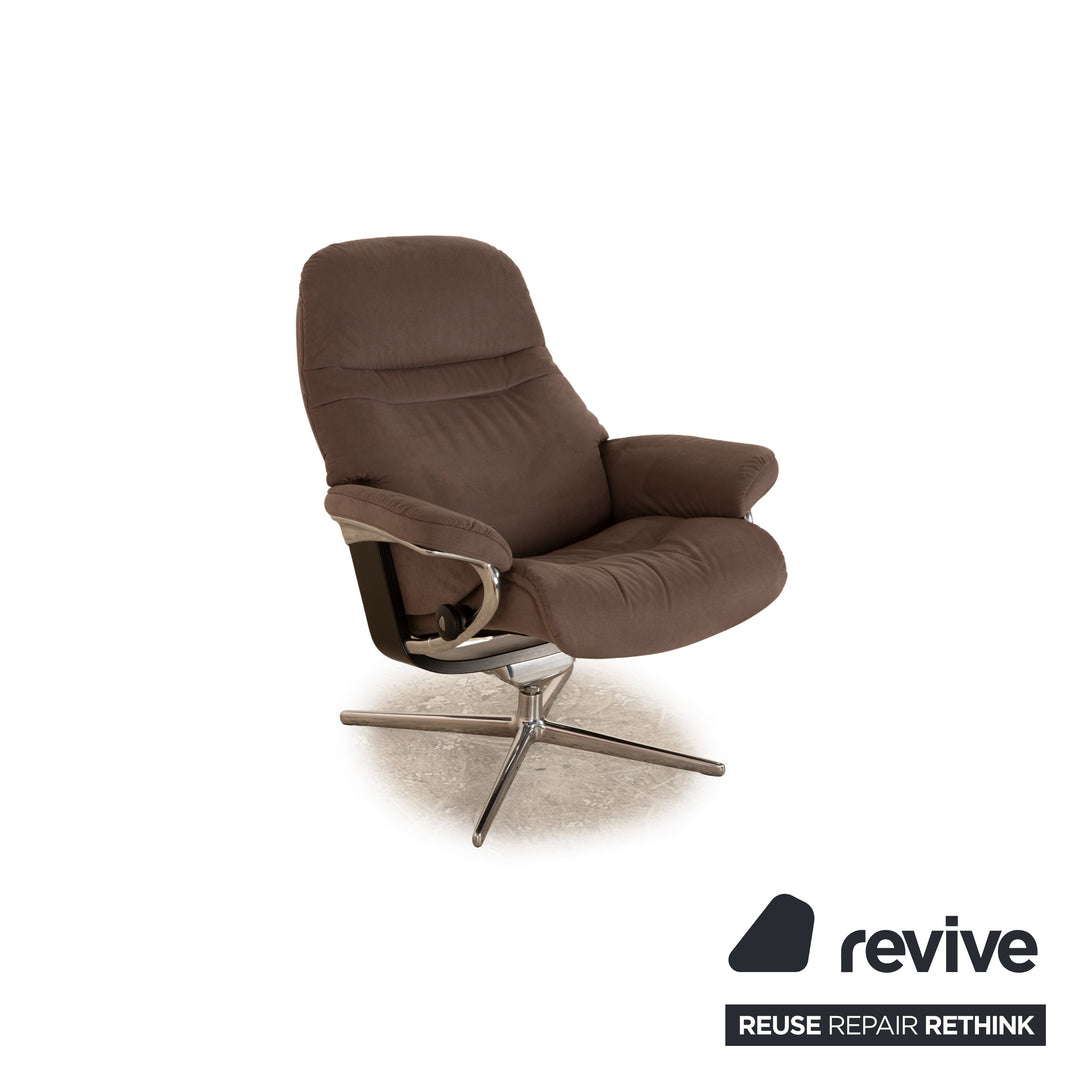 Fauteuil en tissu Stressless Sunrise avec tabouret gris