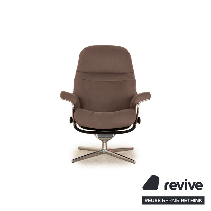 Fauteuil en tissu Stressless Sunrise avec tabouret gris