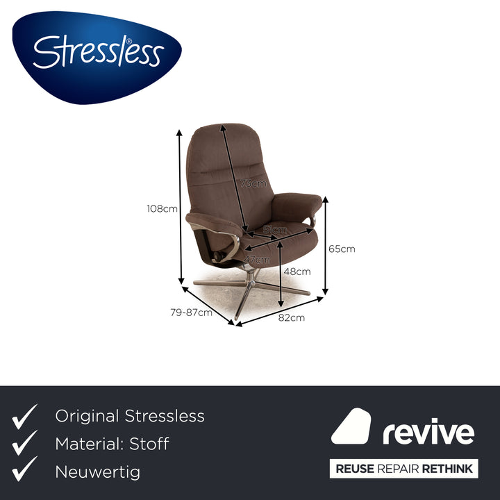 Stressless Sunrise fabric armchair incl. stool grey