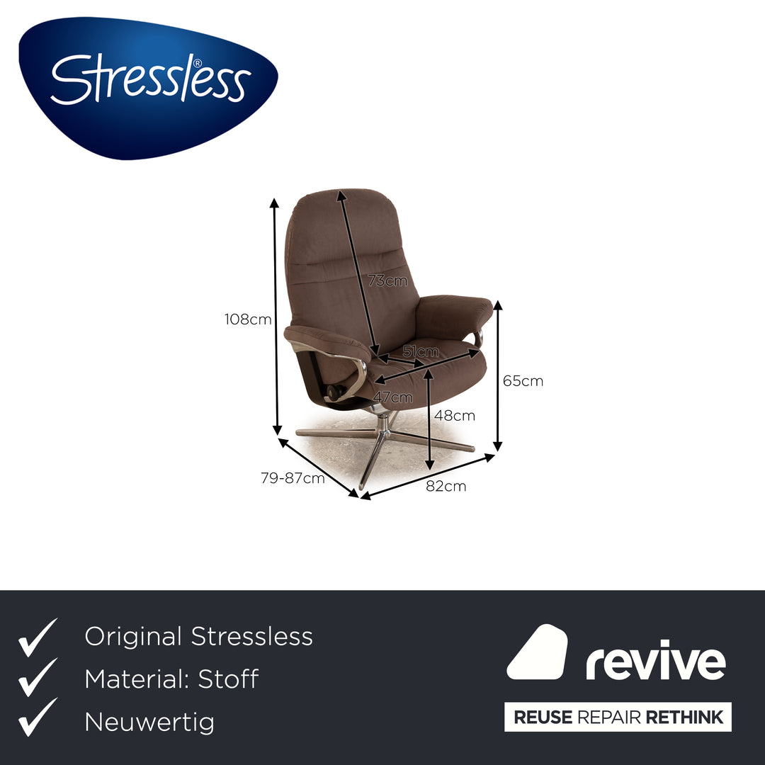 Fauteuil en tissu Stressless Sunrise avec tabouret gris