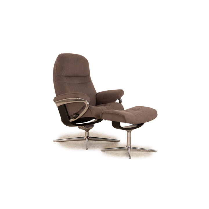 Fauteuil en tissu Stressless Sunrise avec tabouret gris