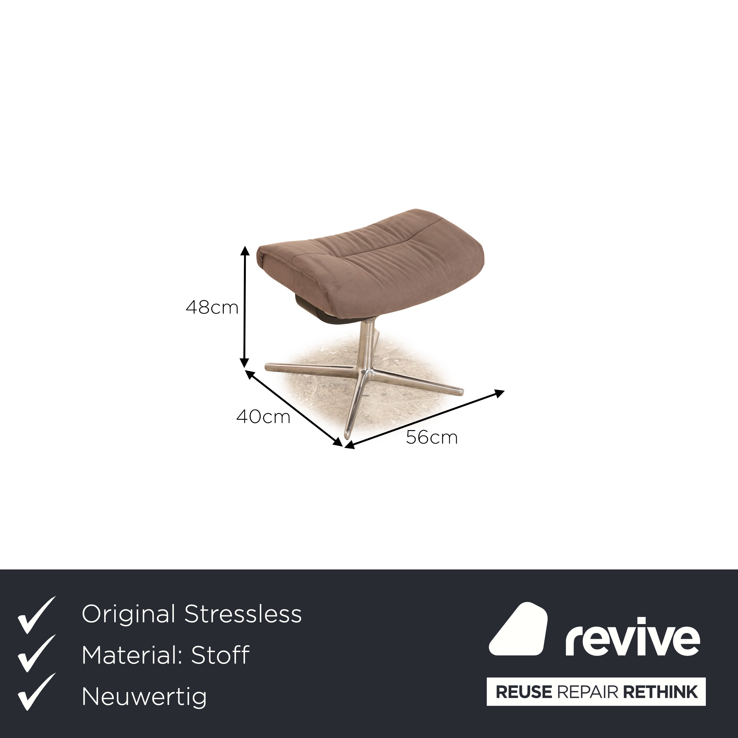 Stressless Sunrise fabric armchair incl. stool grey