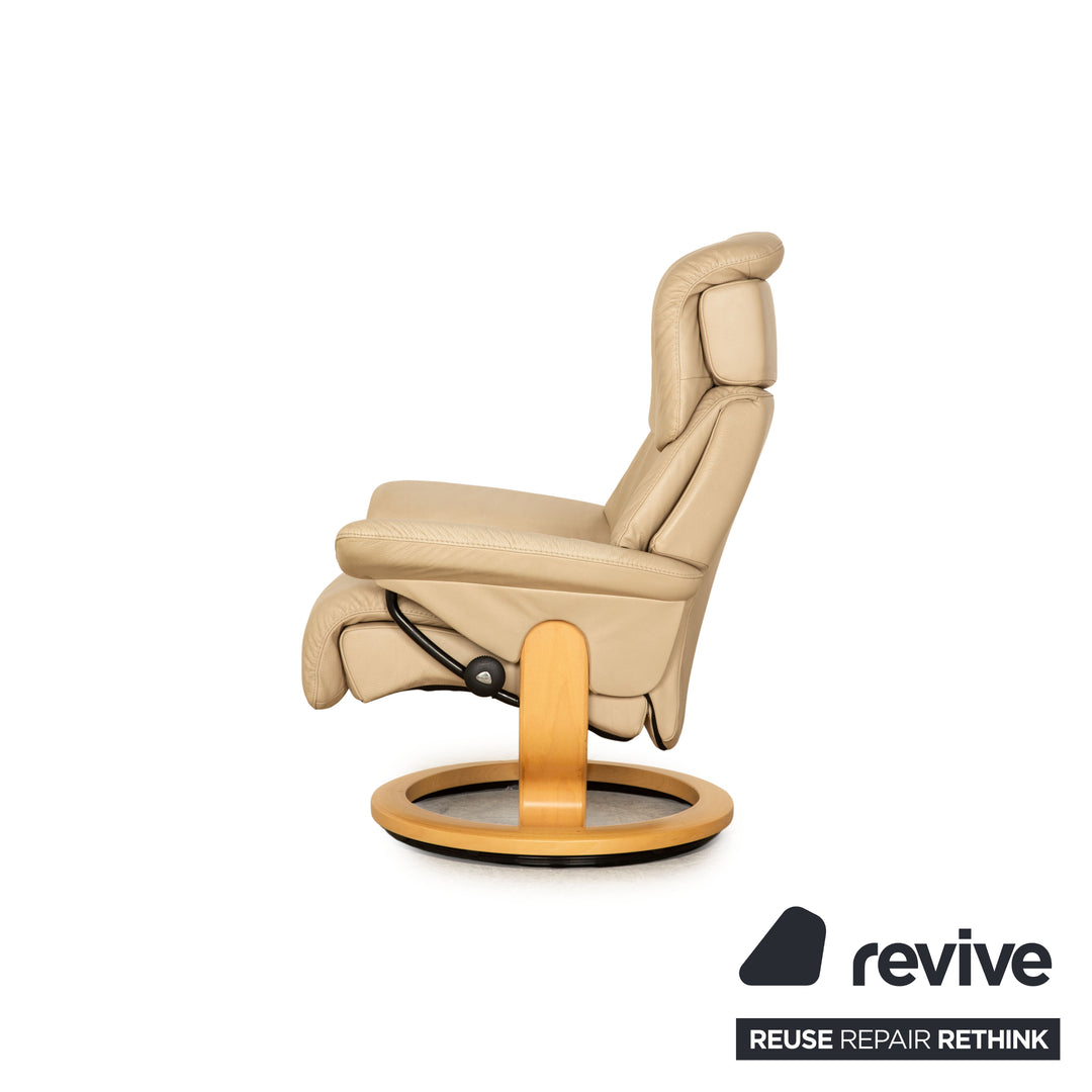 Stressless Vision Leder Sessel Beige inkl. Hocker manuelle Funktion