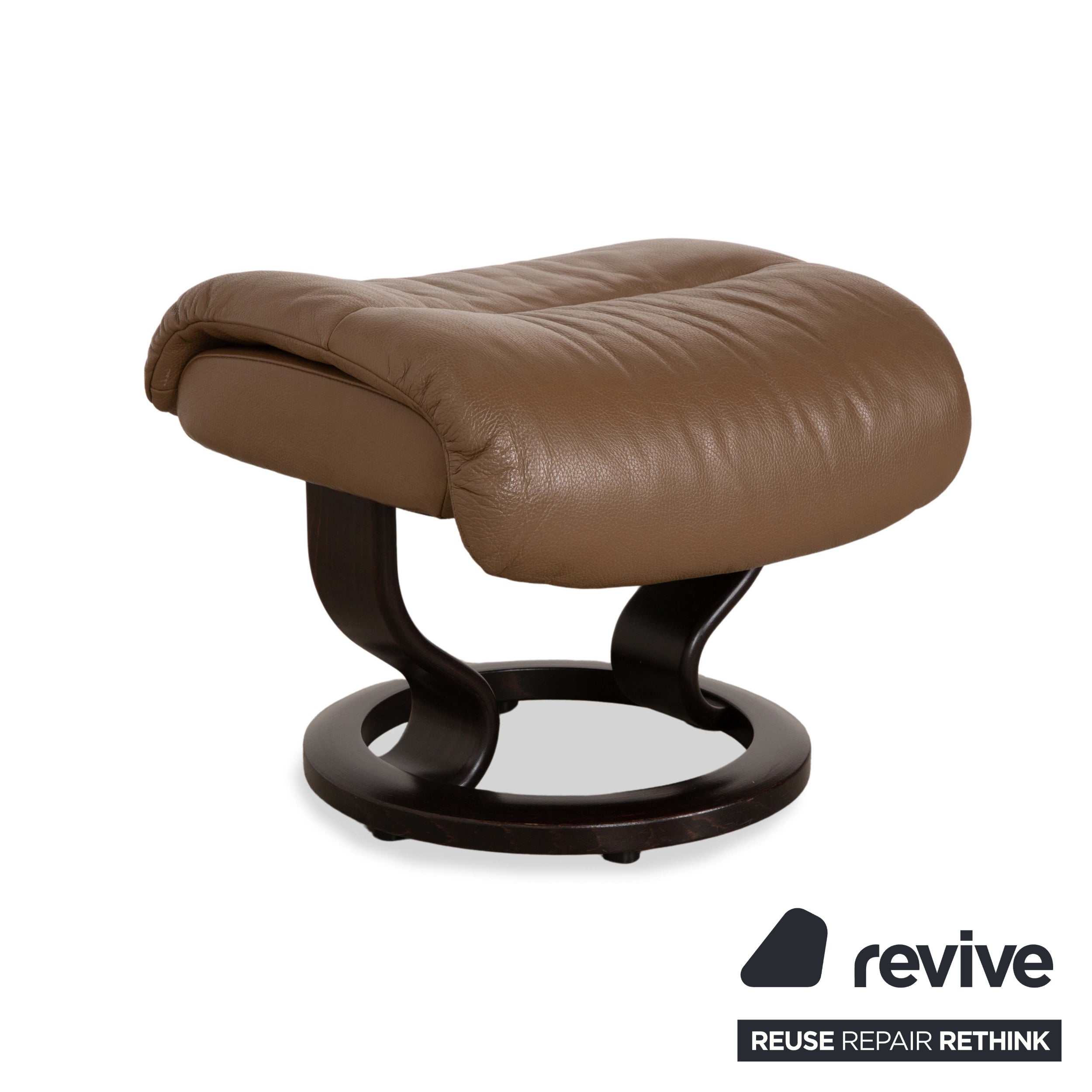 Fauteuil en cuir Stressless Voyager marron beige avec tabouret fonction manuelle