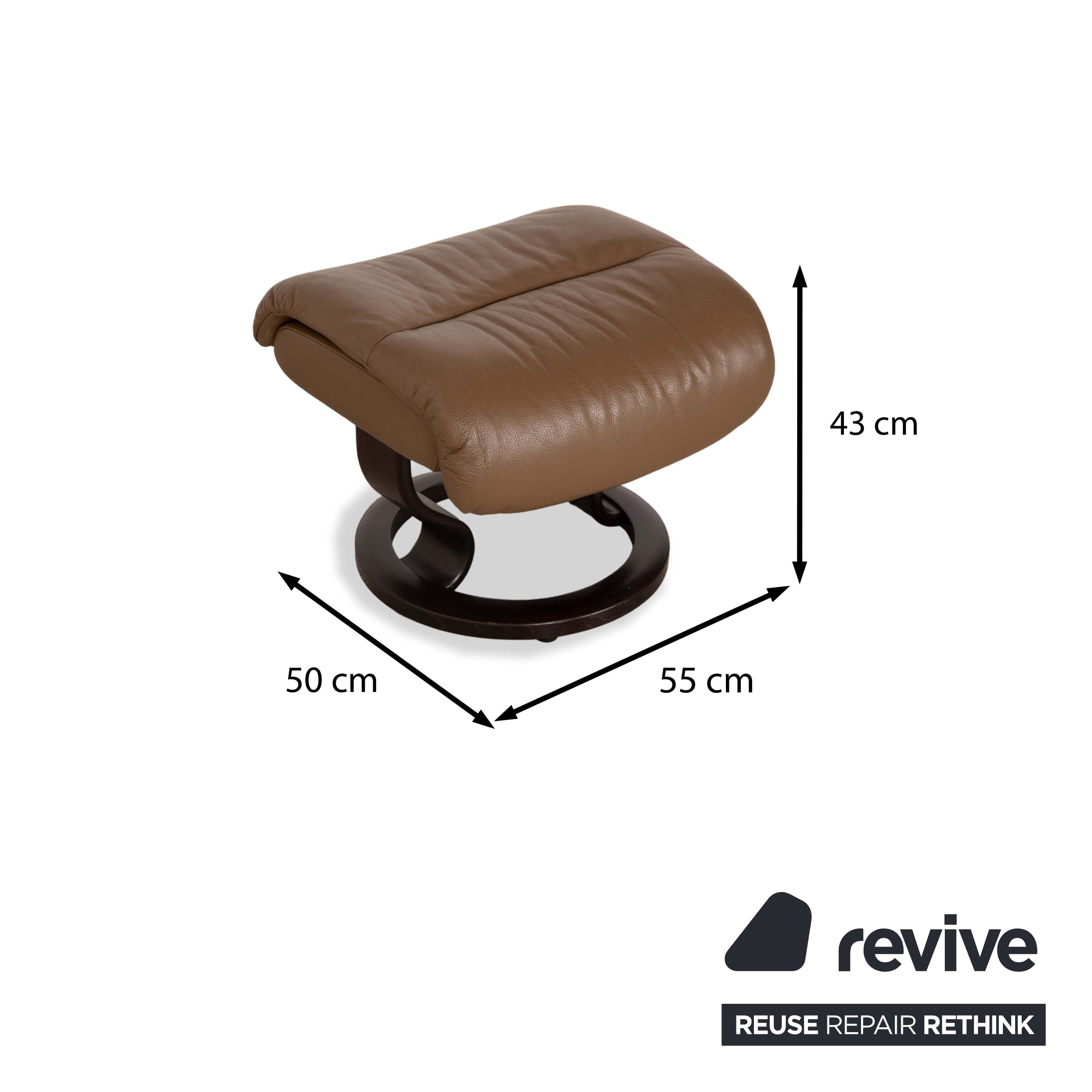 Fauteuil en cuir Stressless Voyager marron beige avec tabouret fonction manuelle