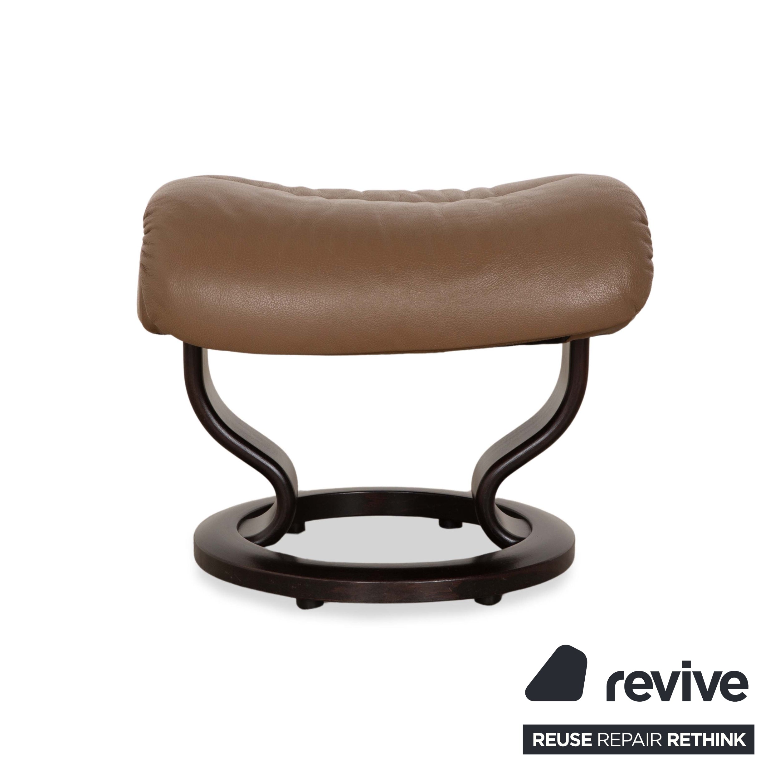 Fauteuil en cuir Stressless Voyager marron beige avec tabouret fonction manuelle