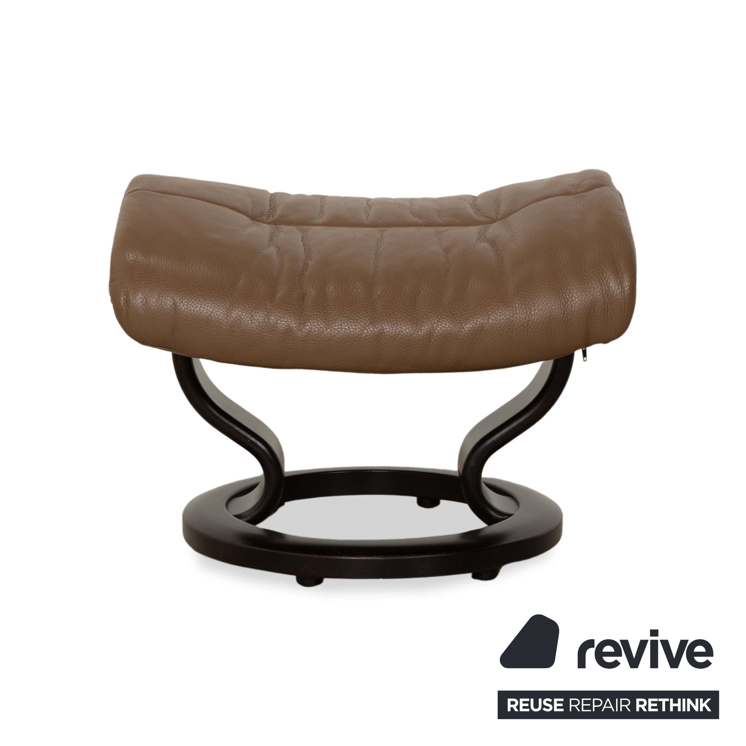 Fauteuil en cuir Stressless Voyager marron avec tabouret fonction manuelle