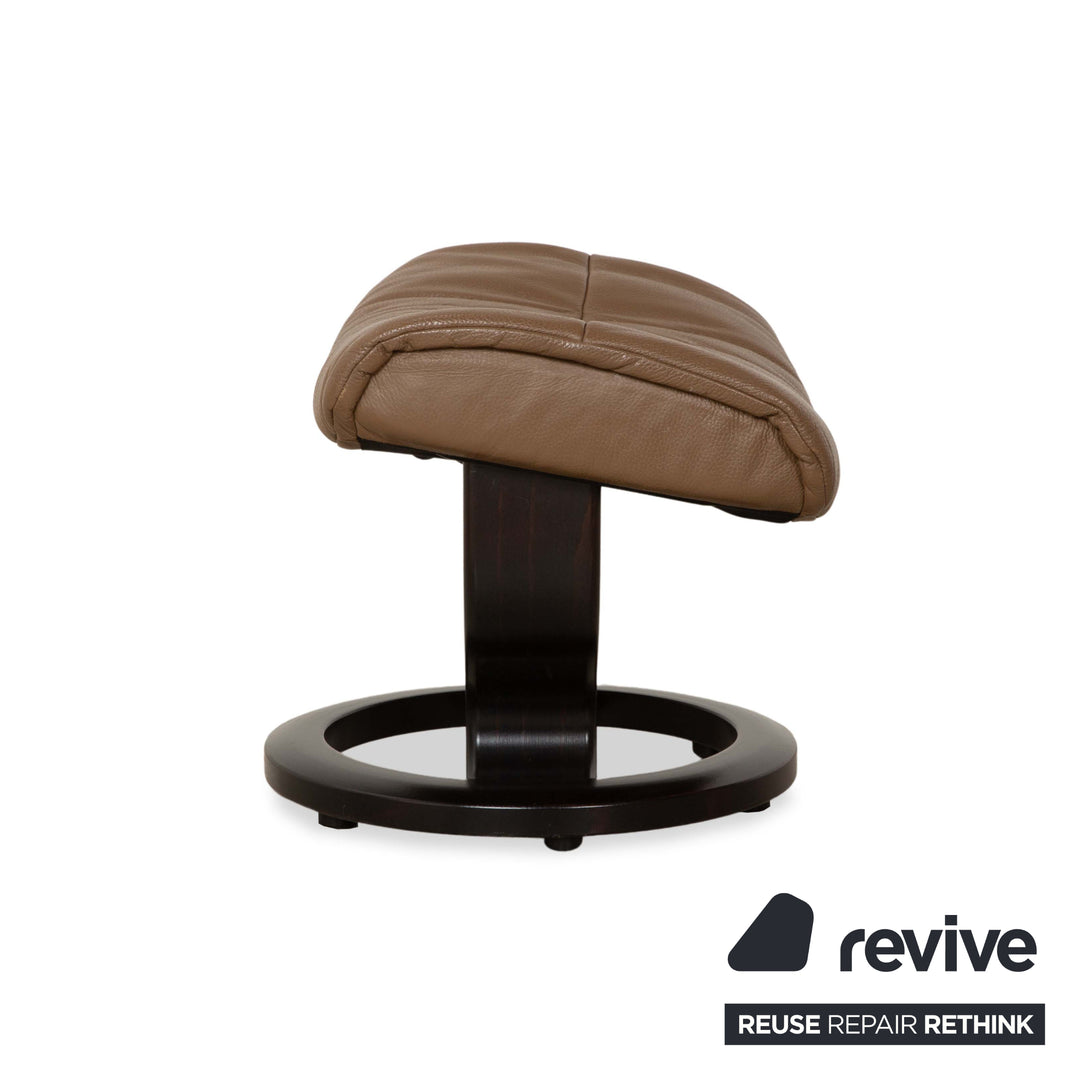 Fauteuil en cuir Stressless Voyager marron avec tabouret fonction manuelle