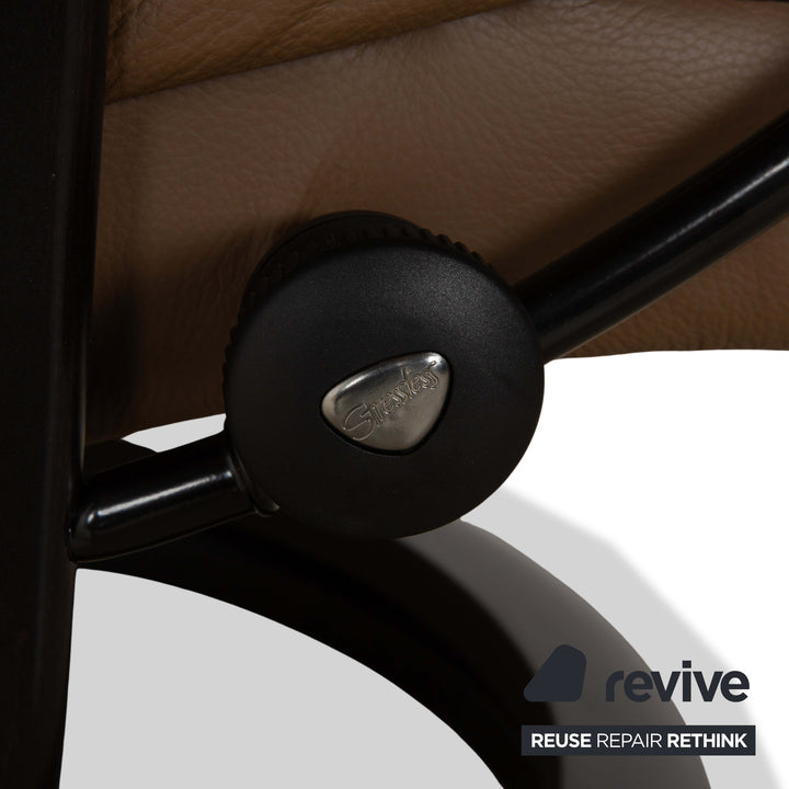 Stressless Voyager Leather Armchair Brown incl. Stool manual function