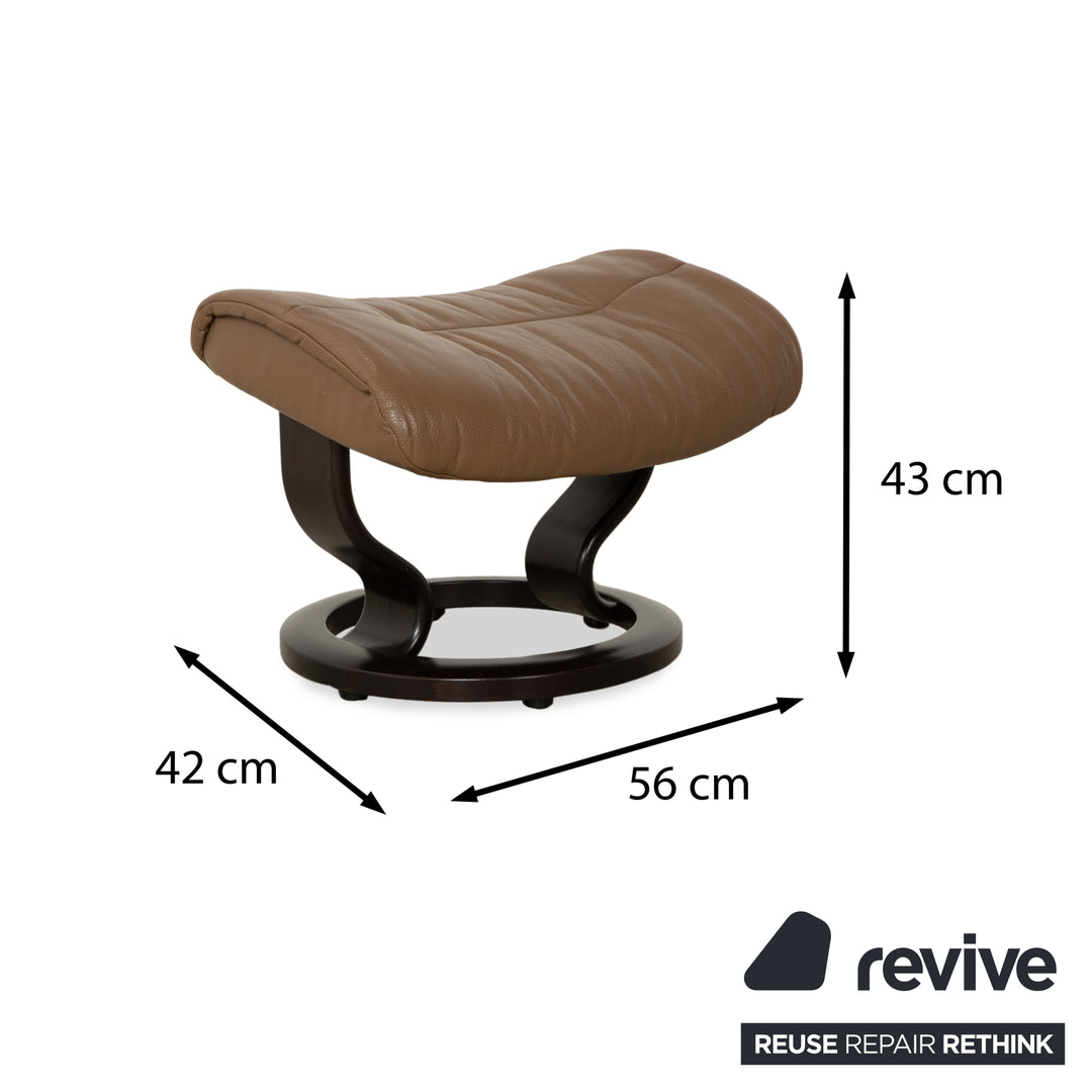 Fauteuil en cuir Stressless Voyager marron avec tabouret fonction manuelle