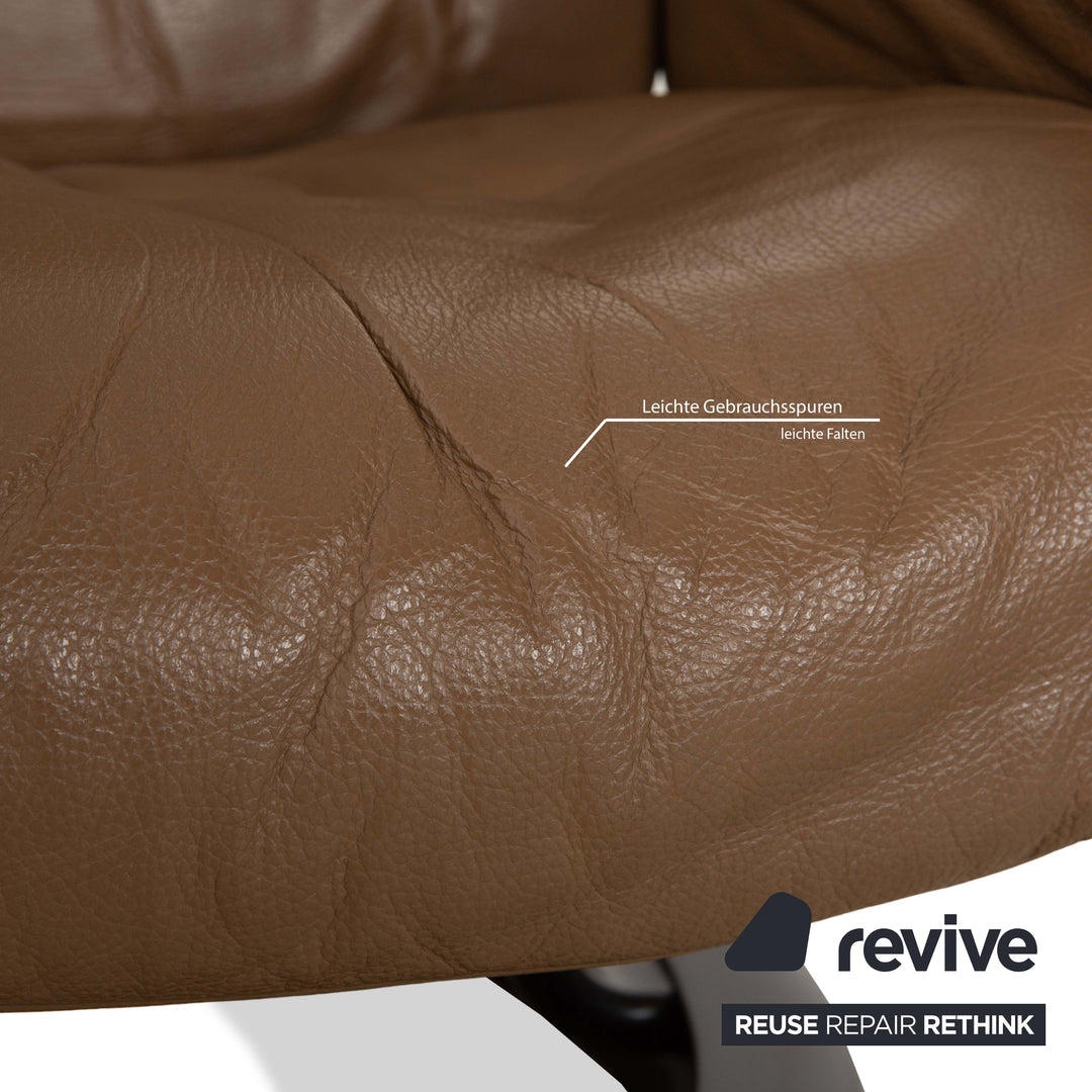 Stressless Voyager Leather Armchair Brown incl. Stool manual function