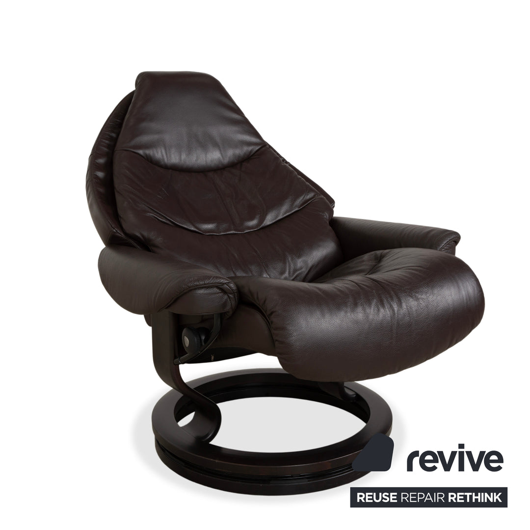 Stressless Voyager Leather Recliner Brown Manual Function Size L