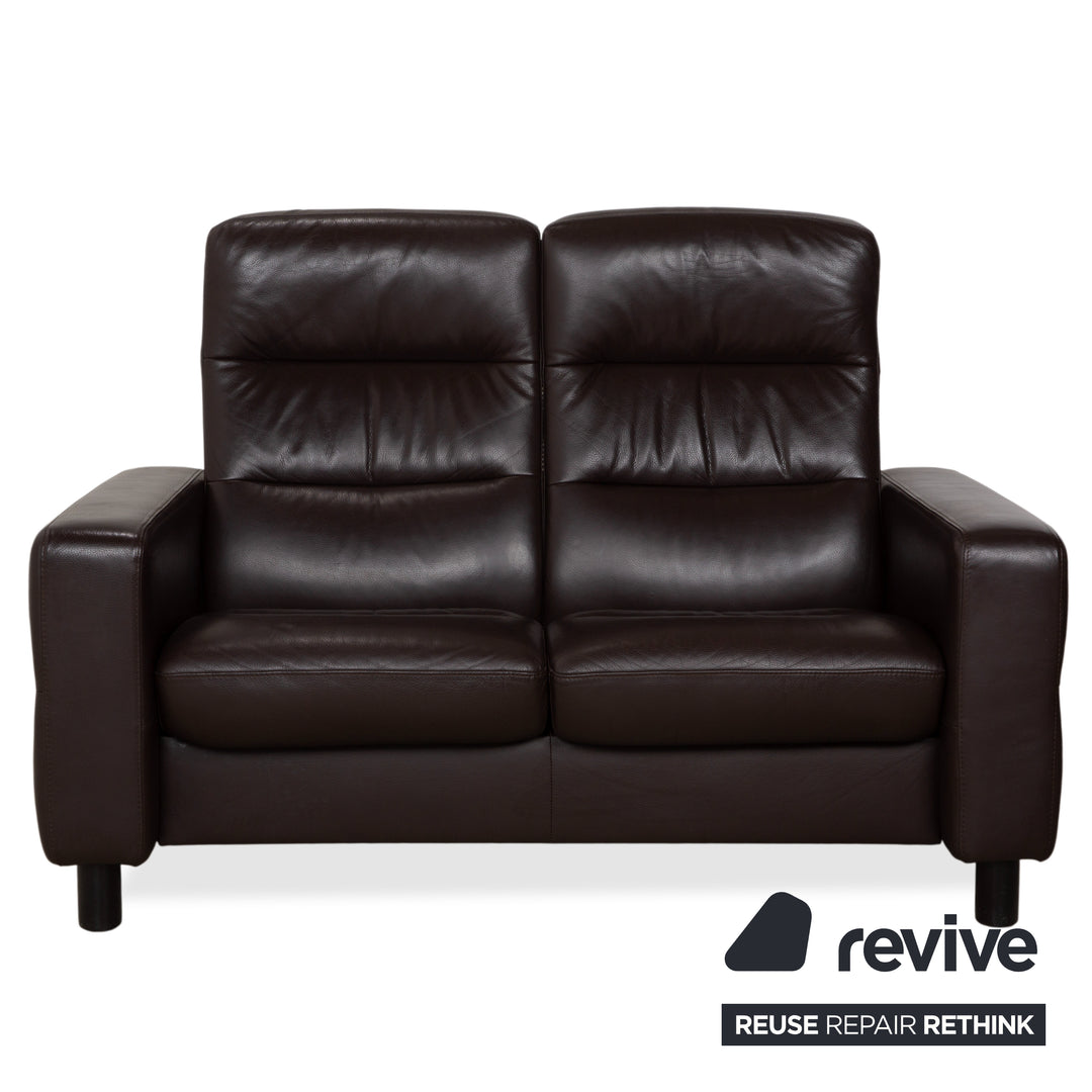 Canapé trois places Stressless Wave en cuir marron expresso, à réglage manuel