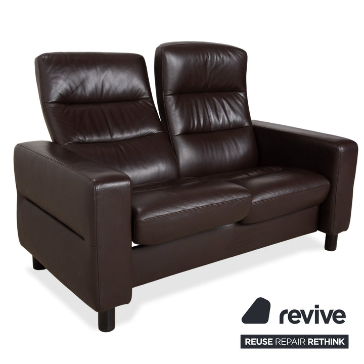 Canapé trois places Stressless Wave en cuir marron expresso, à réglage manuel