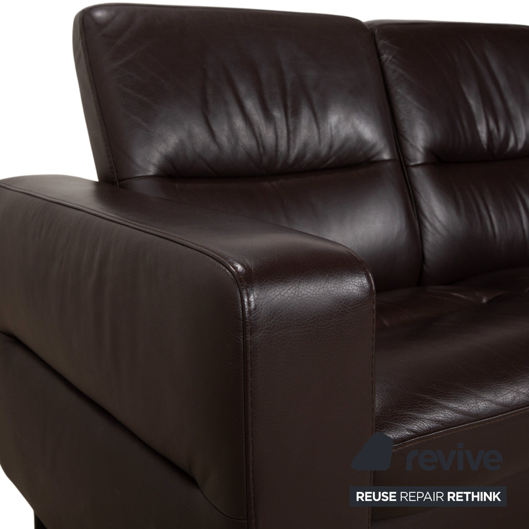 Canapé trois places Stressless Wave en cuir marron expresso, à réglage manuel