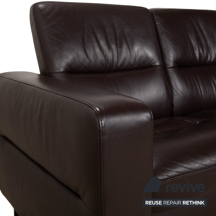 Canapé trois places Stressless Wave en cuir marron expresso, à réglage manuel