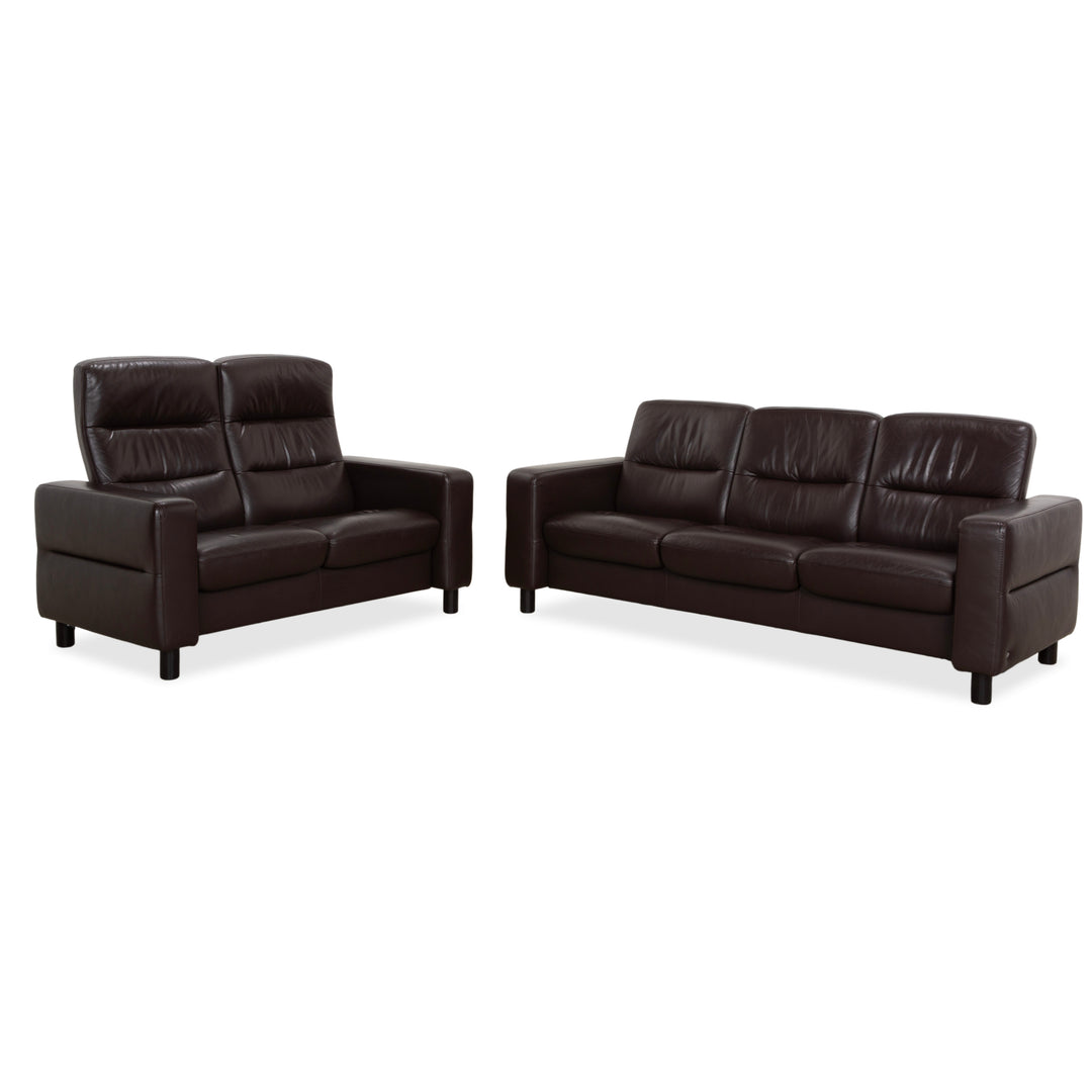 Stressless Wave Leder Dreisitzer Braun Espresso manuelle Funktion Sofa Couch
