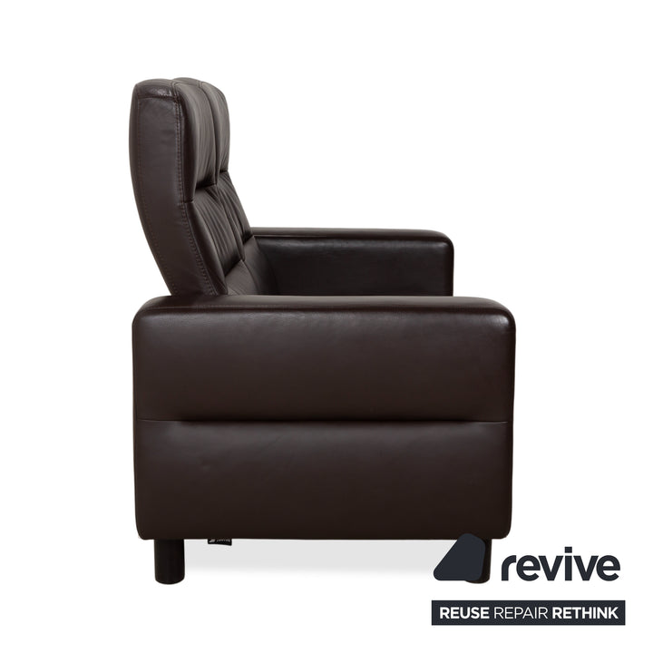 Canapé trois places Stressless Wave en cuir marron expresso, à réglage manuel