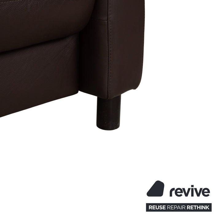 Canapé trois places Stressless Wave en cuir marron expresso, à réglage manuel