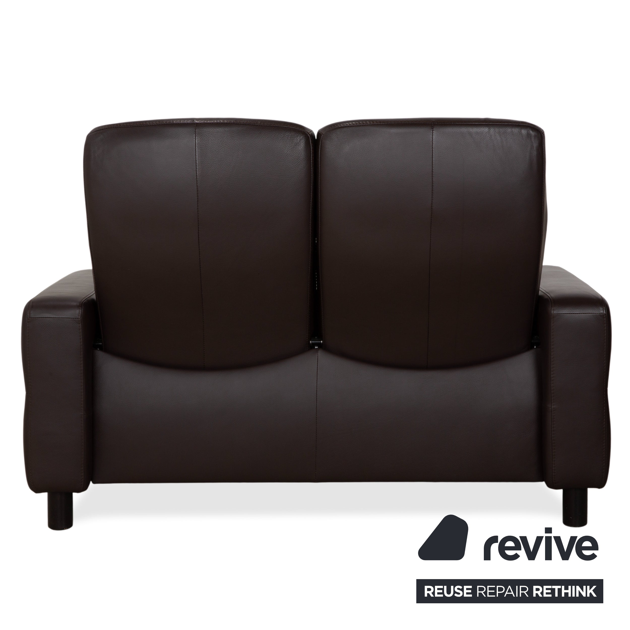 Stressless Wave Leather Three-Seater Brown Espresso Manual Function Sofa Couch