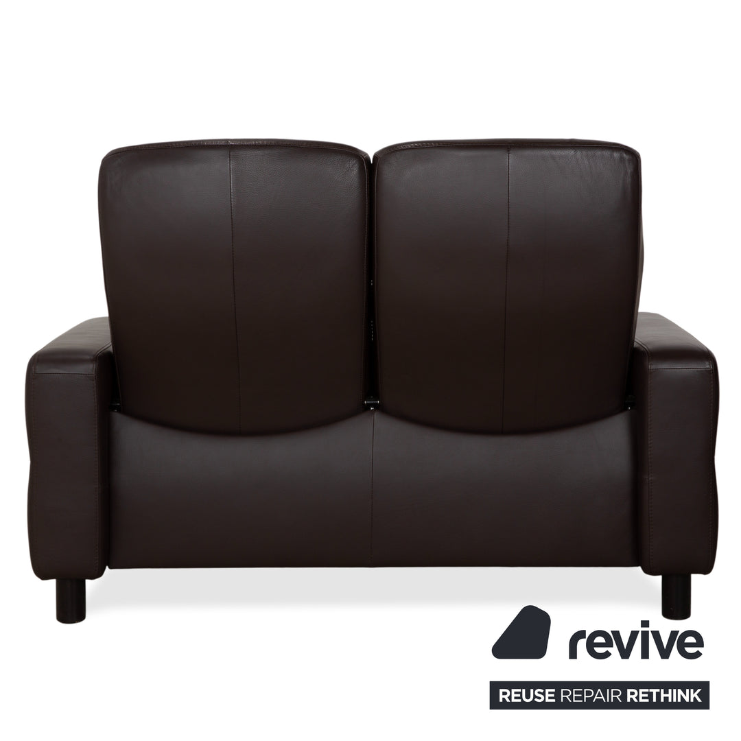 Canapé trois places Stressless Wave en cuir marron expresso, à réglage manuel