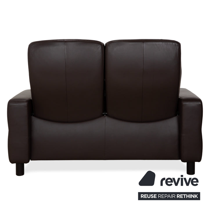 Canapé trois places Stressless Wave en cuir marron expresso, à réglage manuel