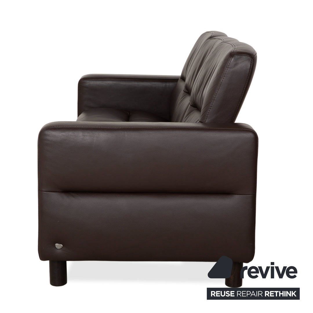 Canapé trois places Stressless Wave en cuir marron expresso, à réglage manuel