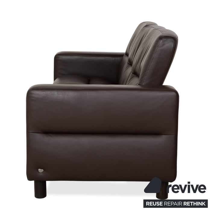 Canapé trois places Stressless Wave en cuir marron expresso, à réglage manuel