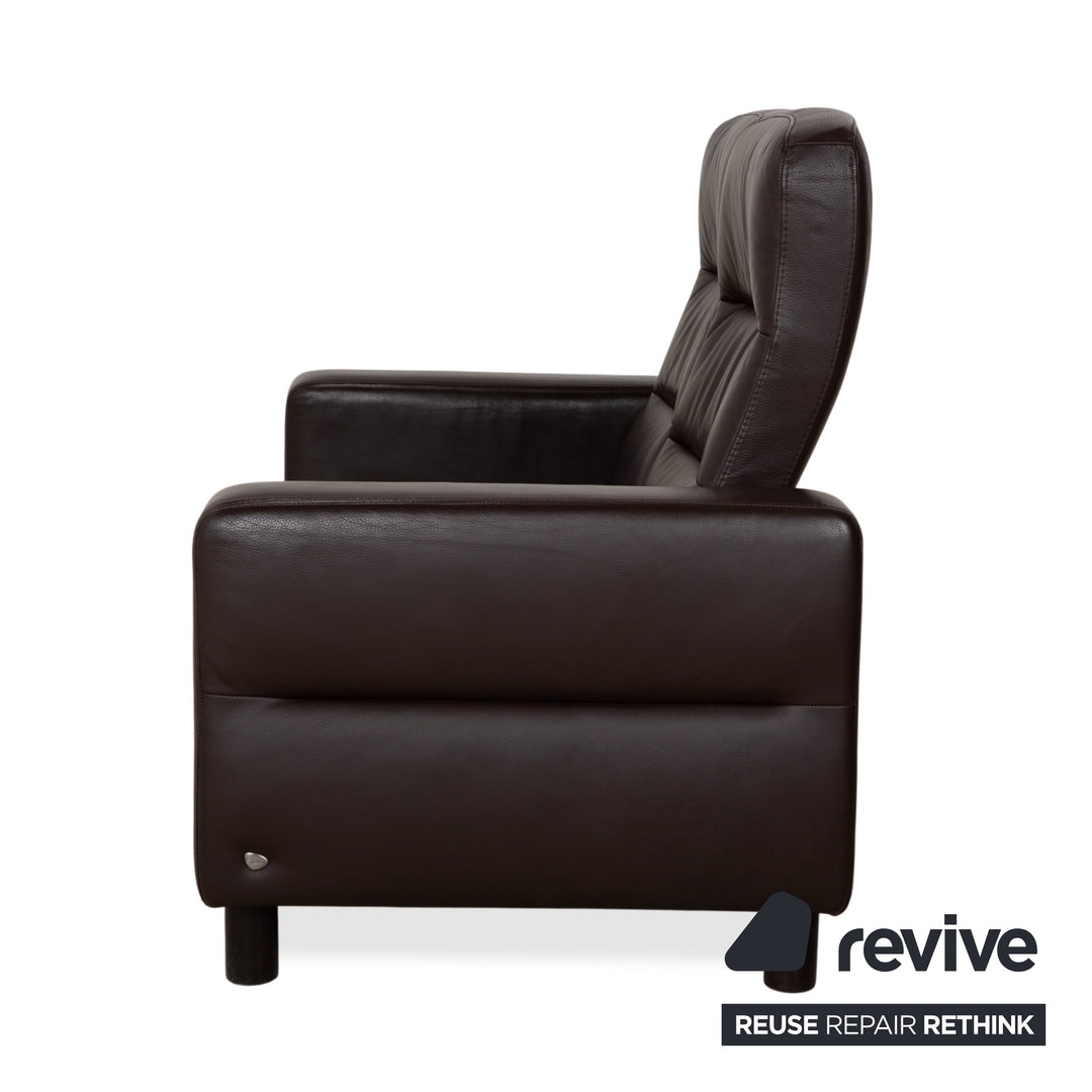 Canapé trois places Stressless Wave en cuir marron expresso, à réglage manuel