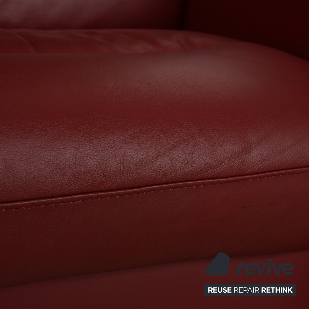 Canapé 2 places Stressless Wave en cuir rouge à fonction manuelle