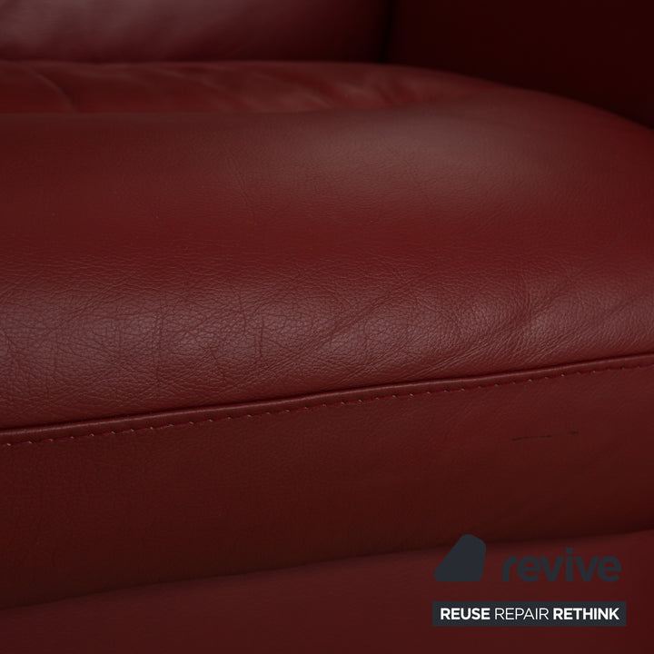 Canapé 2 places Stressless Wave en cuir rouge à fonction manuelle