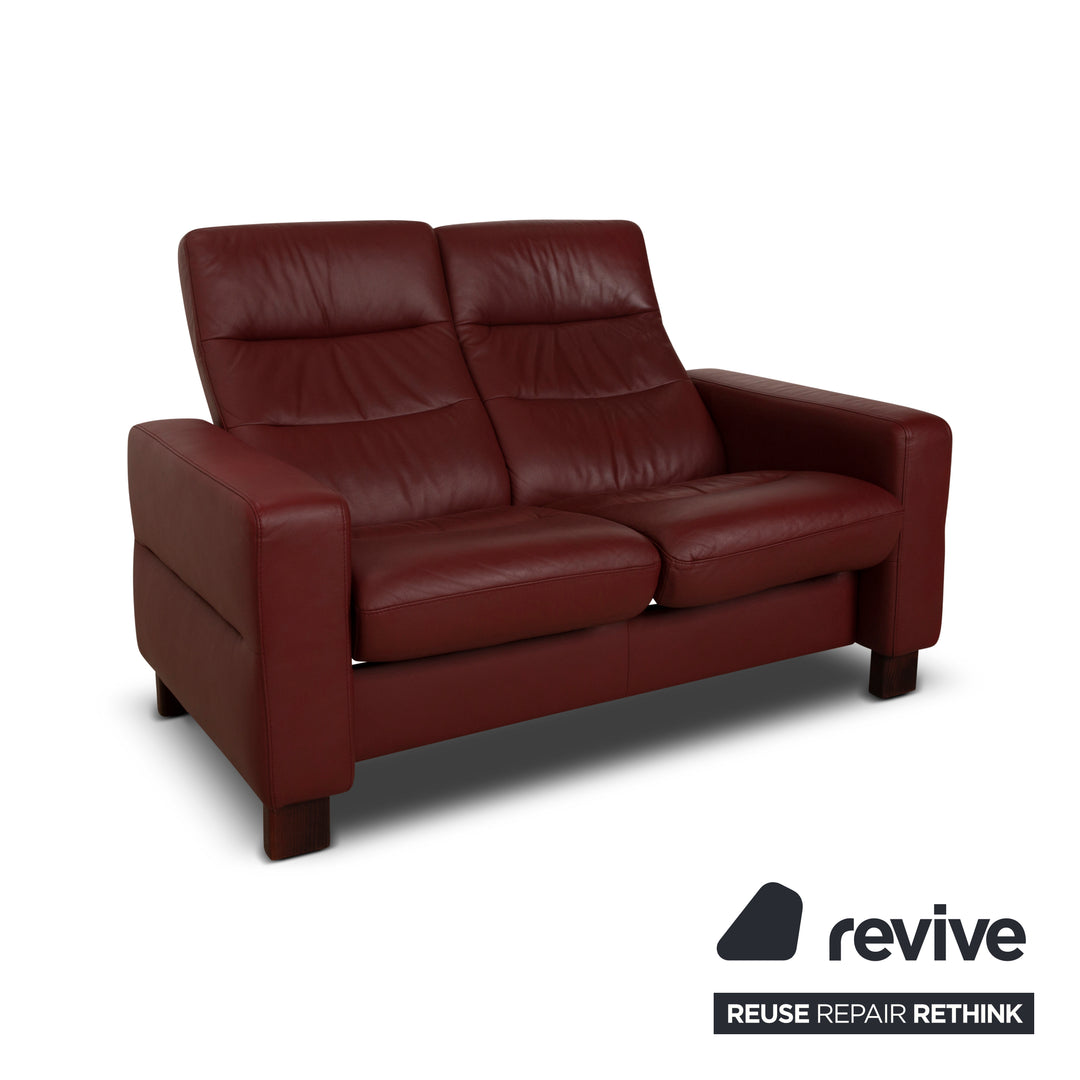 Canapé 2 places Stressless Wave en cuir rouge à fonction manuelle