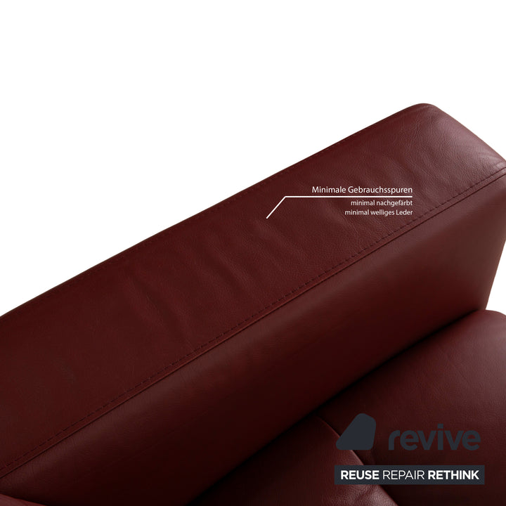 Canapé 2 places Stressless Wave en cuir rouge à fonction manuelle