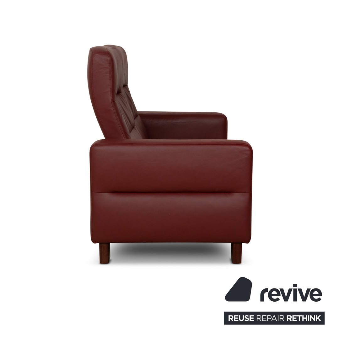 Canapé 2 places Stressless Wave en cuir rouge à fonction manuelle