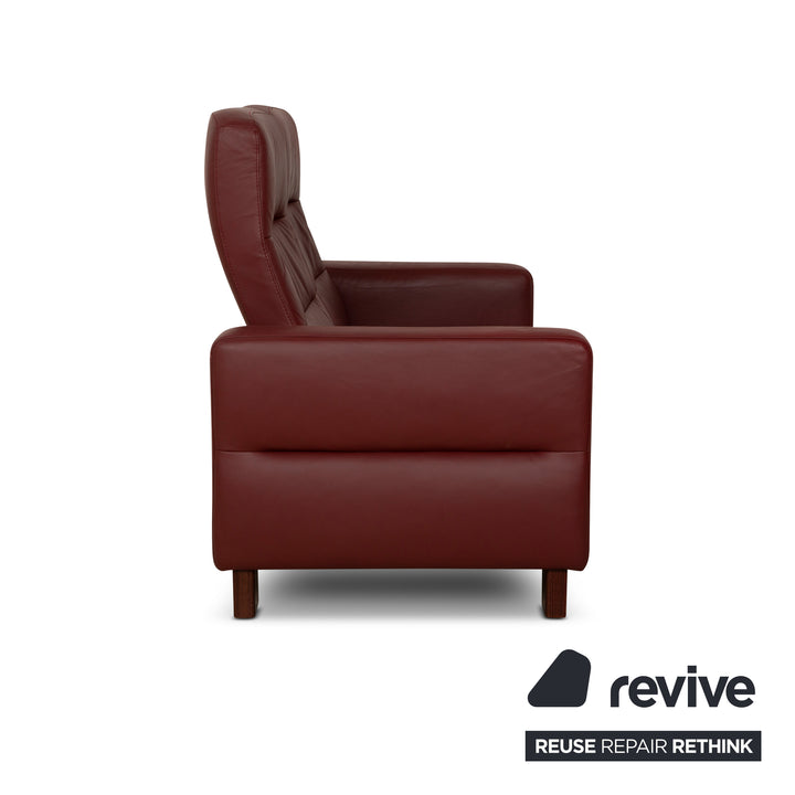 Canapé 2 places Stressless Wave en cuir rouge à fonction manuelle
